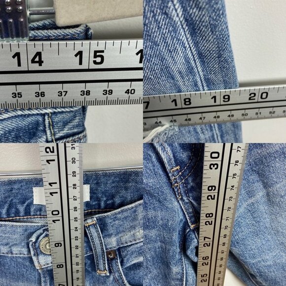 NEW Moussy Vintage Japanese Denim Distressed Straight Blue‎ Jeans Size 26 Button - Picture 12 of 16